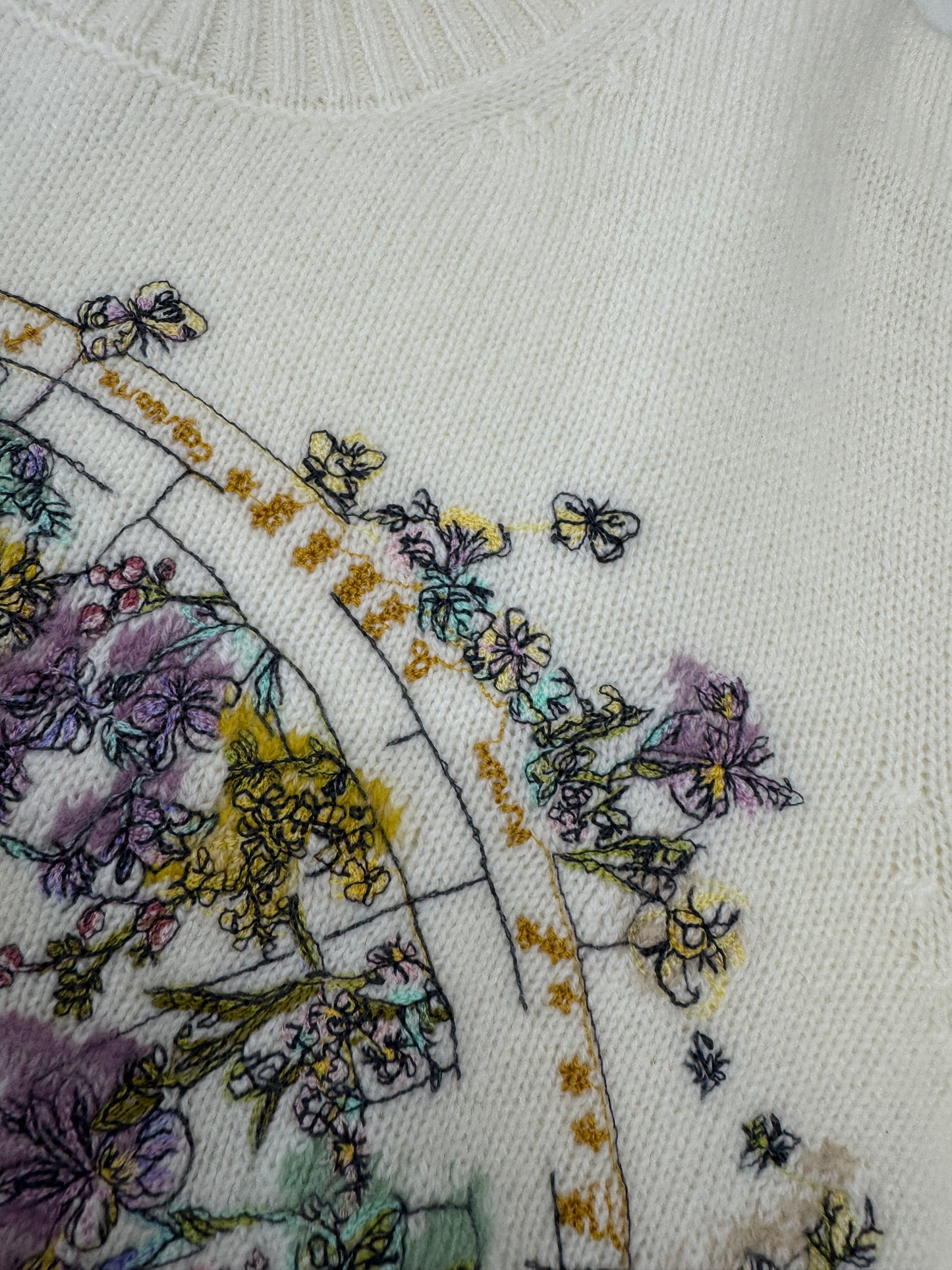 DIOR 星星花朵刺繡毛衣
