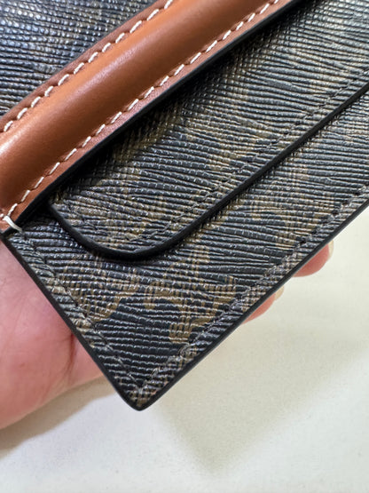 CELINE Canvas 老花雙層卡包