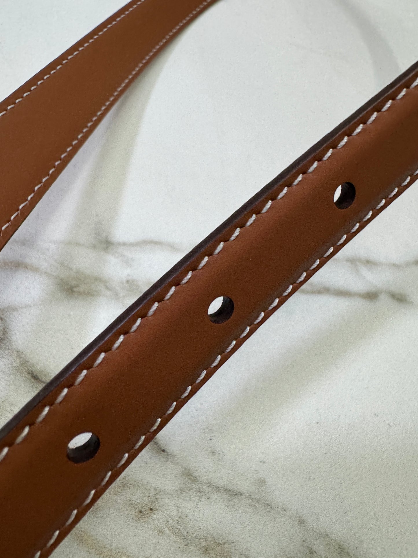 CELINE Triomphe 凱旋門皮帶1.8cm 金扣 棕色