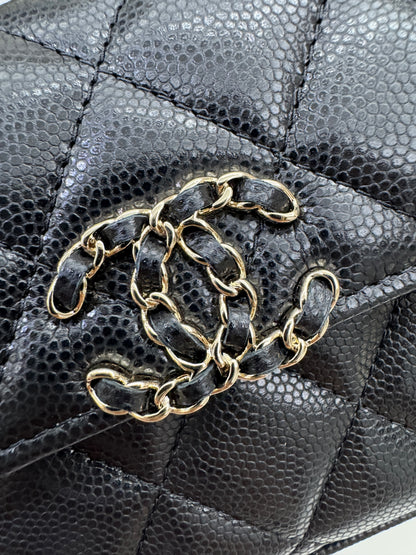 CHANEL 25S Kelly 橫版手機包 黑色