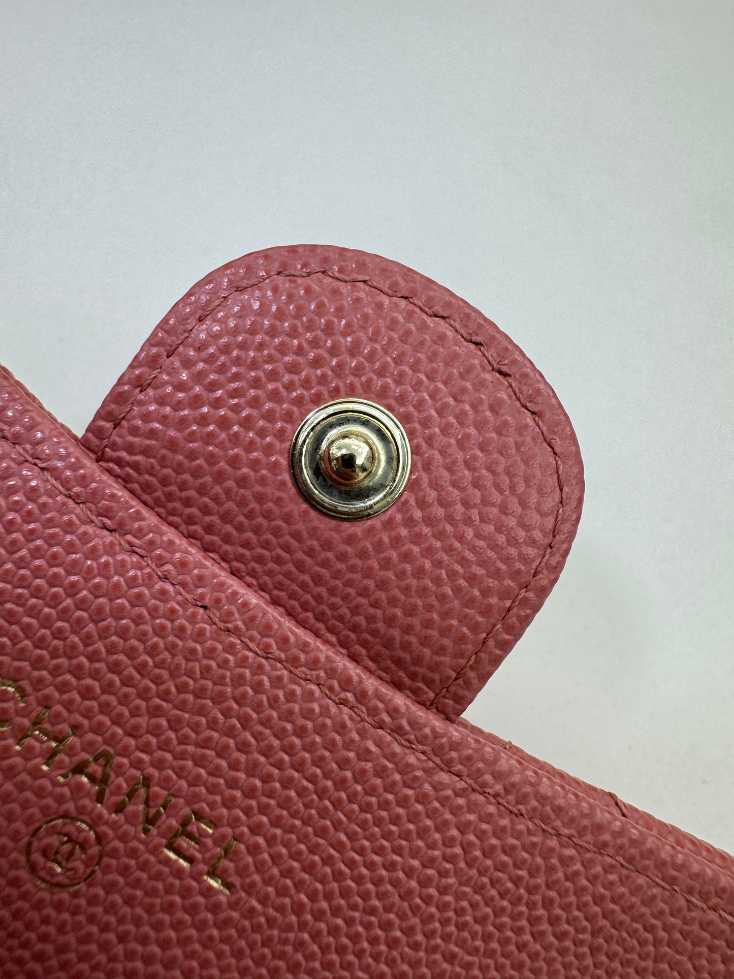 CHANEL CF Cardholder 珊瑚粉 牛皮