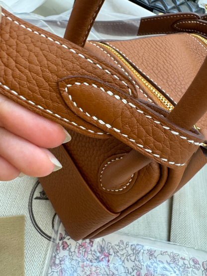 HERMES Mini Lindy 金棕金扣 Gold TC GHD