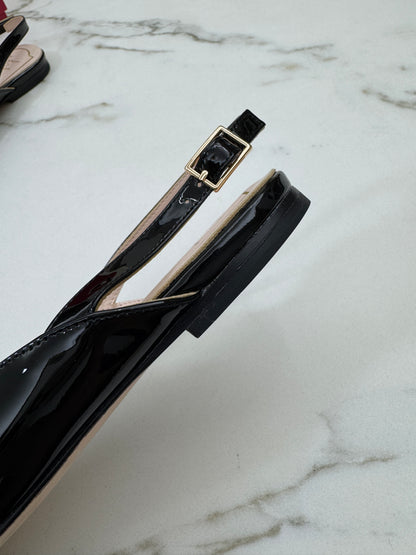 RV Slingback 漆皮黑色