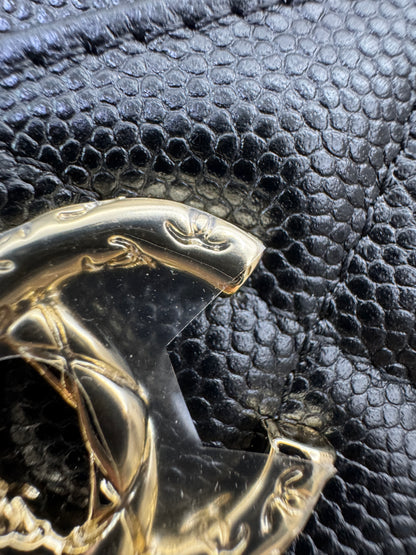 CHANEL 雕刻扣L型拉鏈小錢包