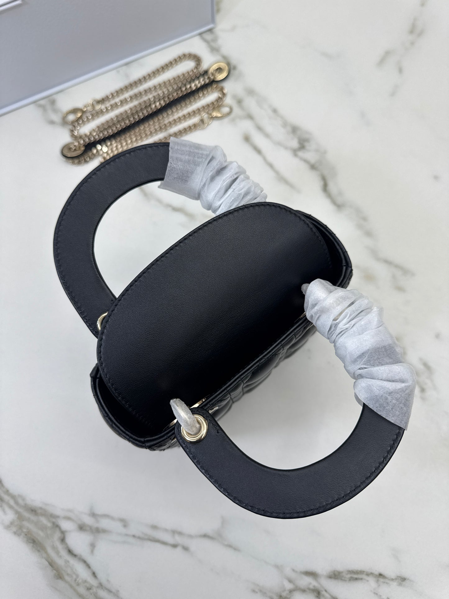 DIOR Mini Lady Dior 黑色羊皮