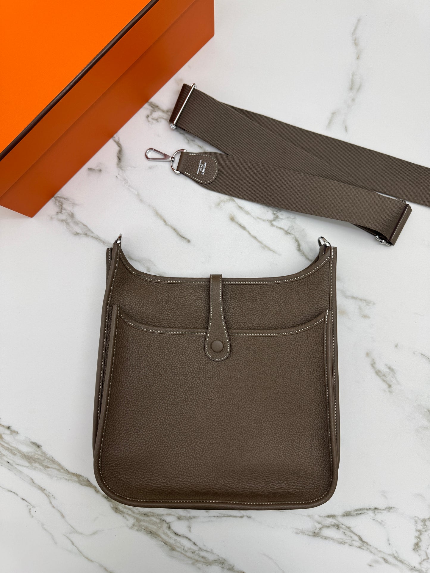 HERMES Evelyne 29 大象灰銀扣