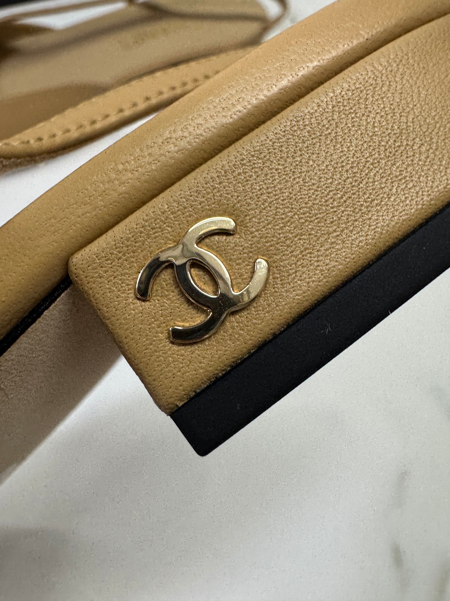 CHANEL 經典款 Slingback 娟布頭 Beige