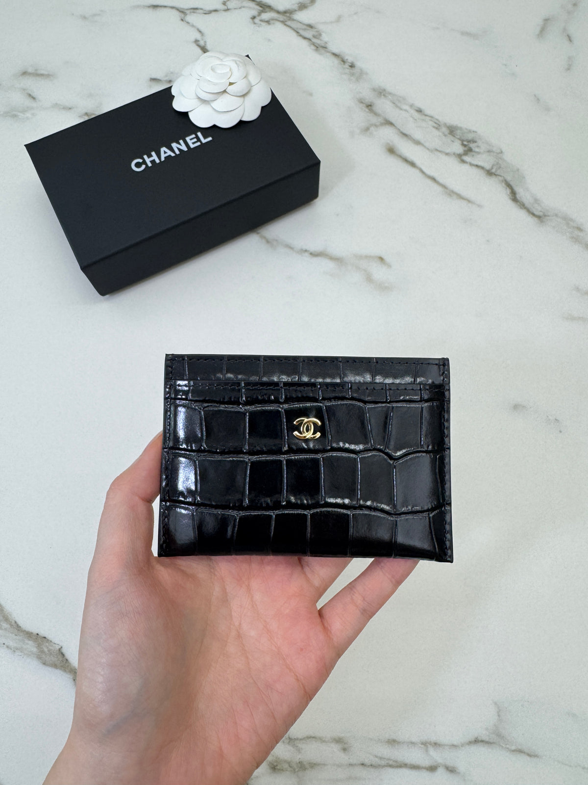 CHANEL 26A Crocodile Cardholder