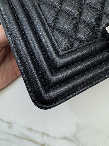 CHANEL Leboy 20cm 黑銀荔枝牛皮