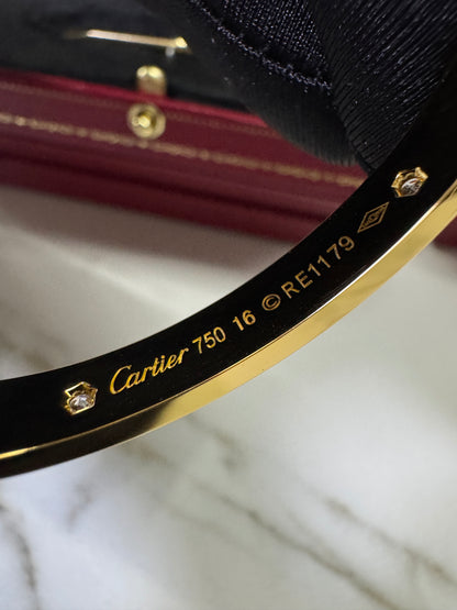 CARTIER Love Bracelet 經典粗版 4鑽 金色