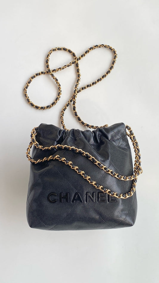CHANEL Mini 22 Bag 荔枝牛皮