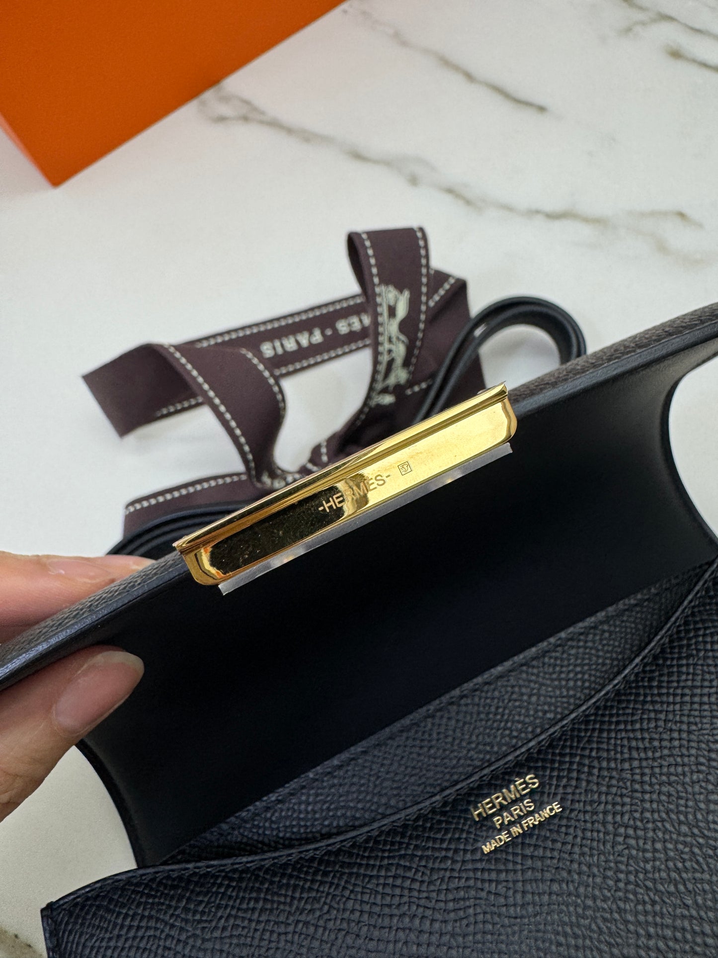 HERMES Mini Constance 黑金 Epsom Noir GHW 新鏡子版