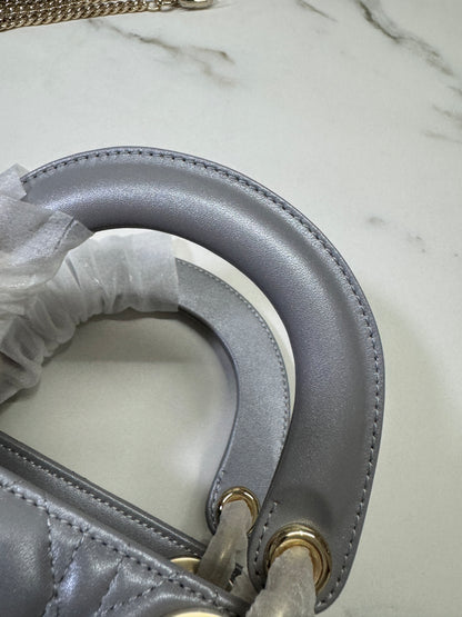 DIOR Lady Dior Mini 珠光灰