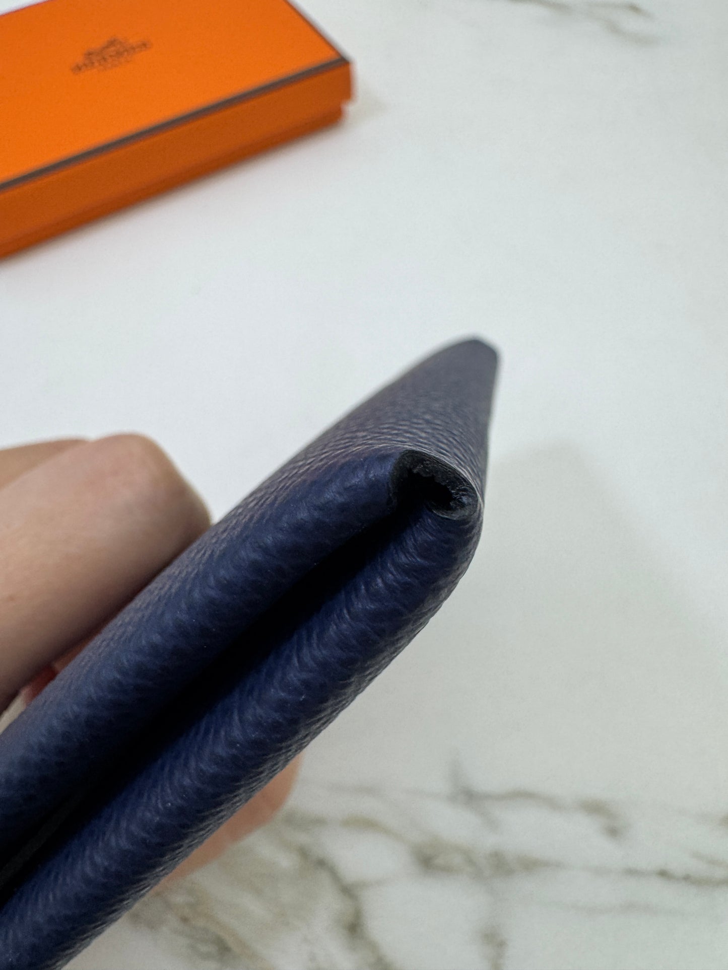 HERMES Calvi Duo 海軍藍 7U Navy Epsom