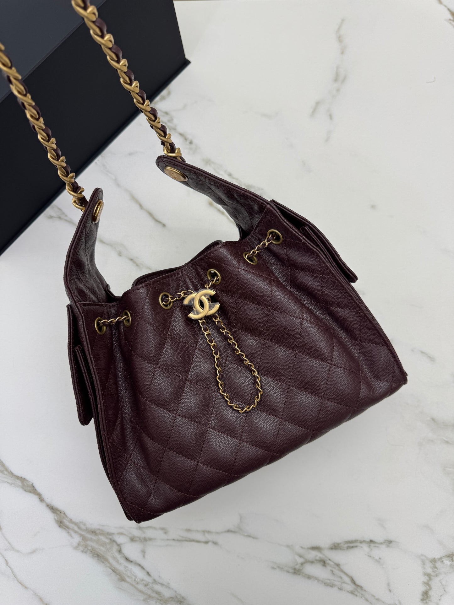 CHANEL 25Bag 荔枝牛皮 Small Chocolate