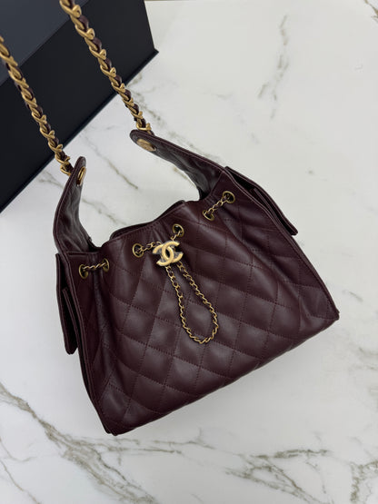 CHANEL 25Bag 荔枝牛皮 Small Chocolate