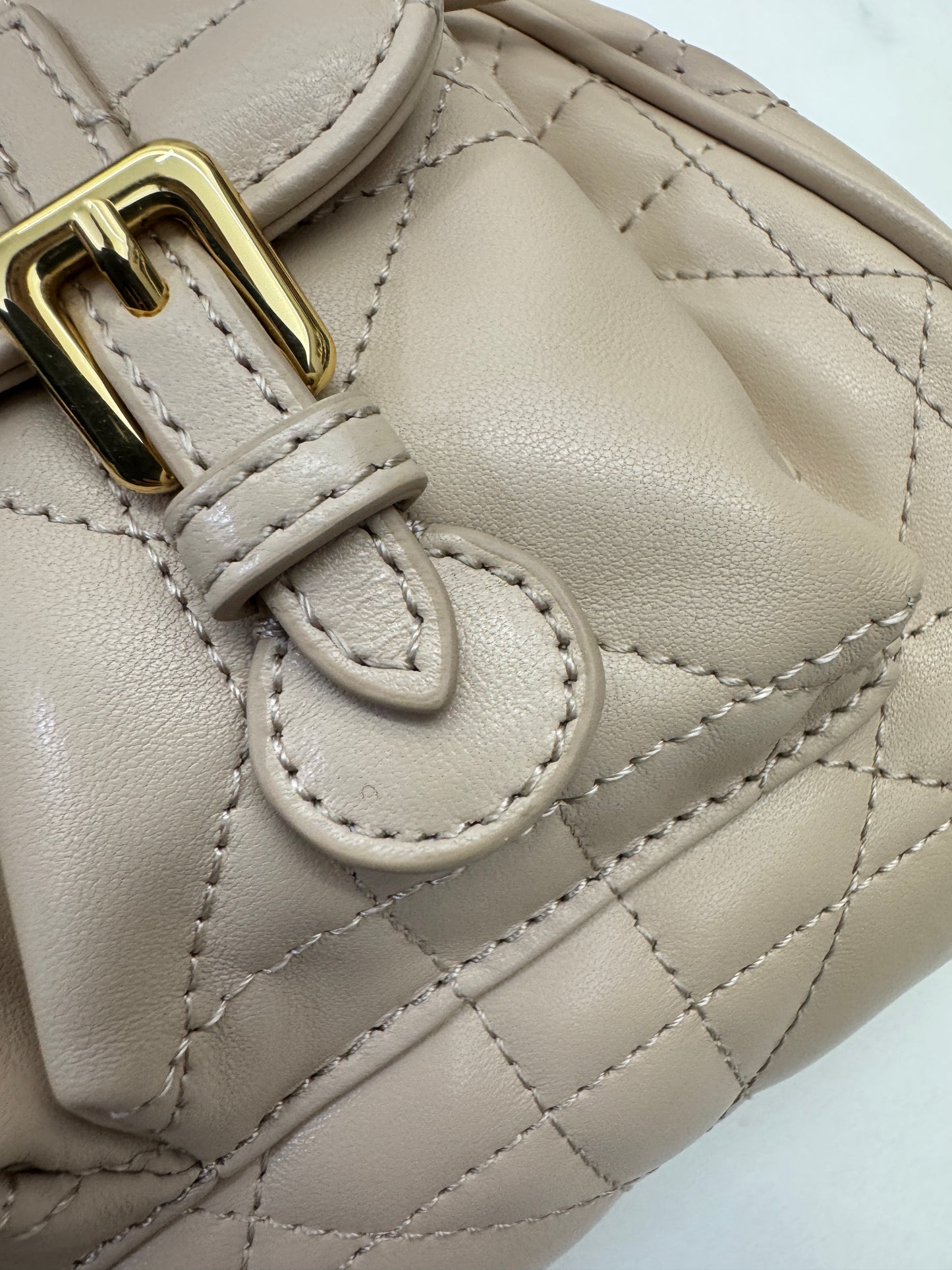 DIOR Caro Backpack Medium 奶茶色