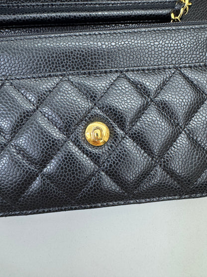 CHANEL Wallet On Chain 黑金牛 新版旋轉扣woc