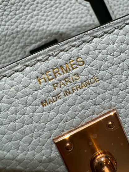 HERMES Birkin25 聖杯藍 玫瑰金扣 togo 08