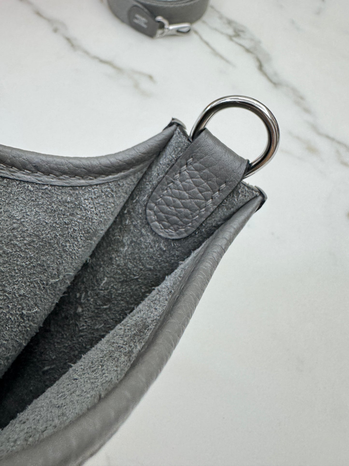 HERMES Mini Evelyne 積雨雲灰銀扣 Gris Meyer PHW