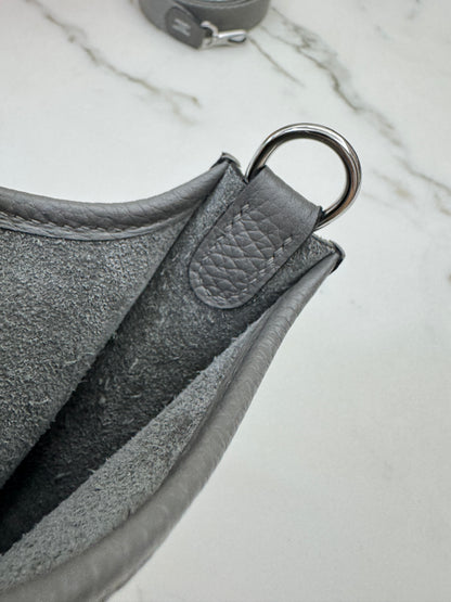 HERMES Mini Evelyne 積雨雲灰銀扣 Gris Meyer PHW