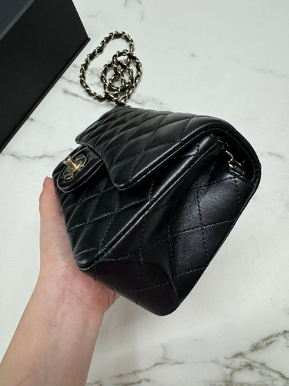 CHANEL CF20 羊皮 黑色淡金扣