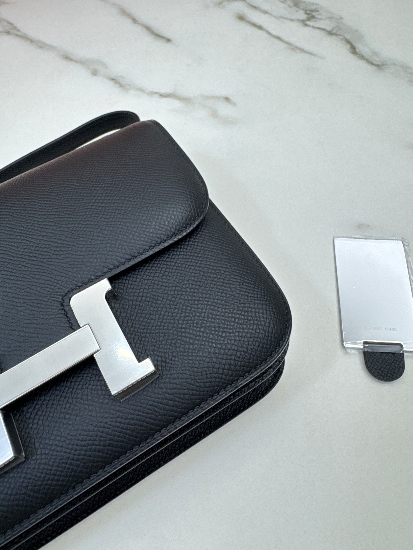 HERMES Mini Constance 黑銀 Noir Epsom PHW