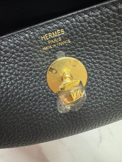 HERMES Lindy26 黑色金扣 TC
