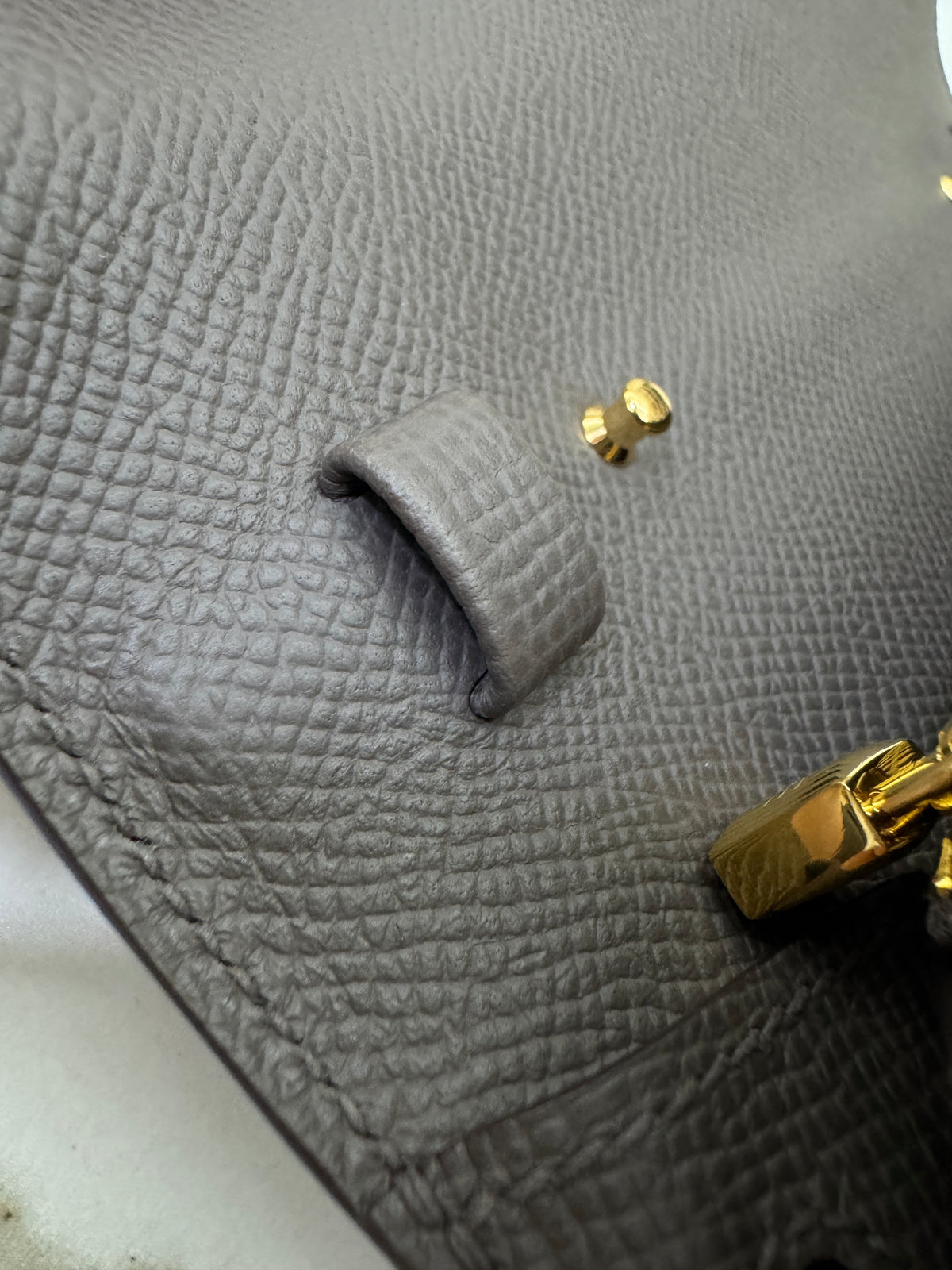HERMES Kelly to-go 錫器灰金扣 Epsom