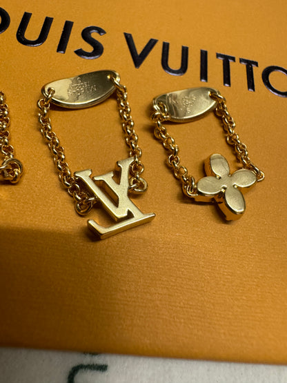 LV 三件套 金色水鑽戒指鏈