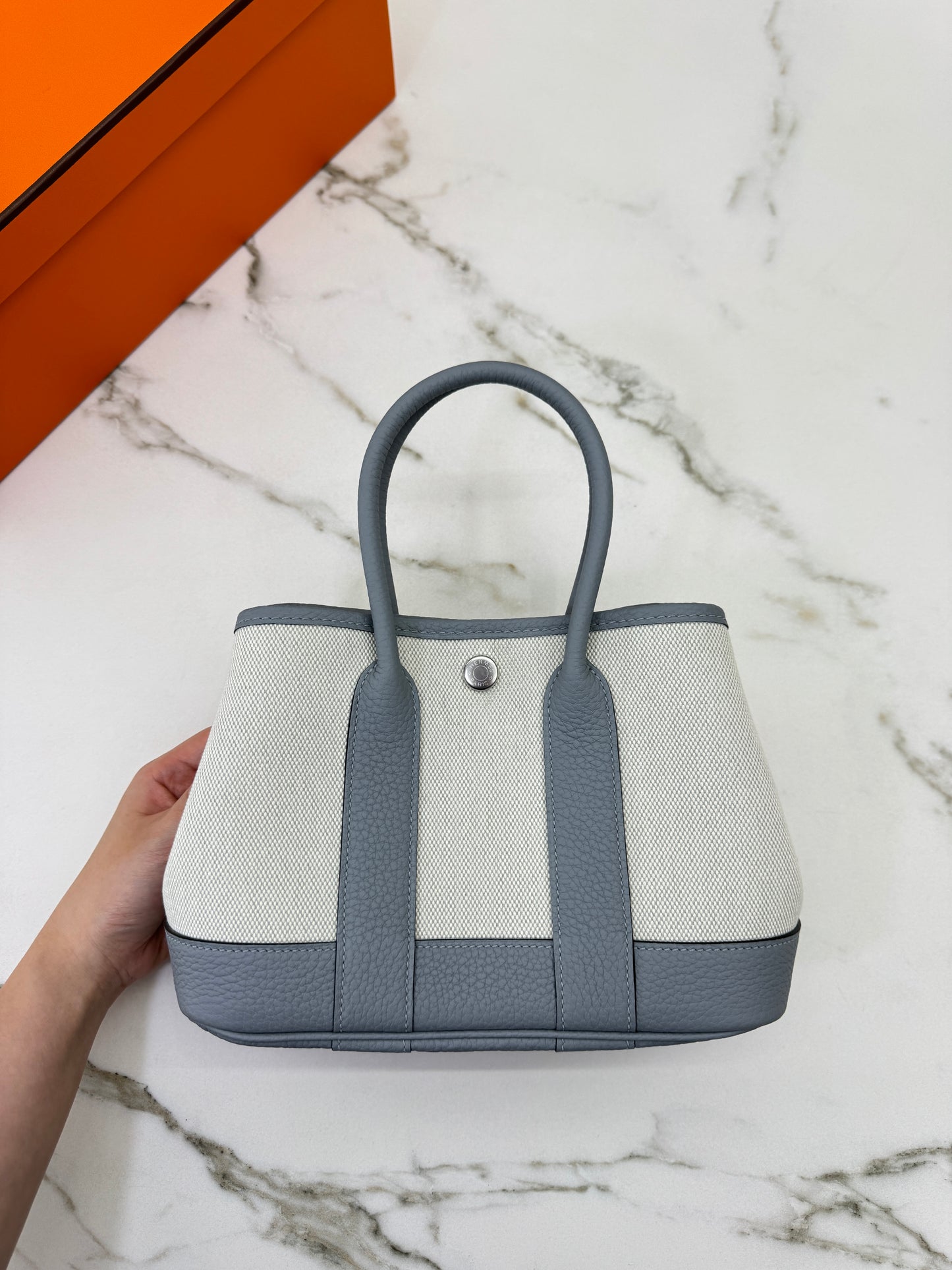 HERMES Neo Garden Party 23 木偶灰 Negonda Canvas