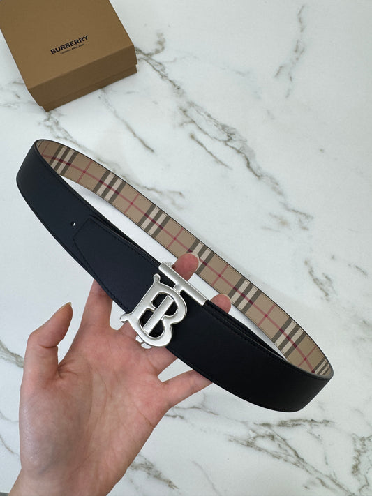 BURBERRY 雙面皮帶35MM