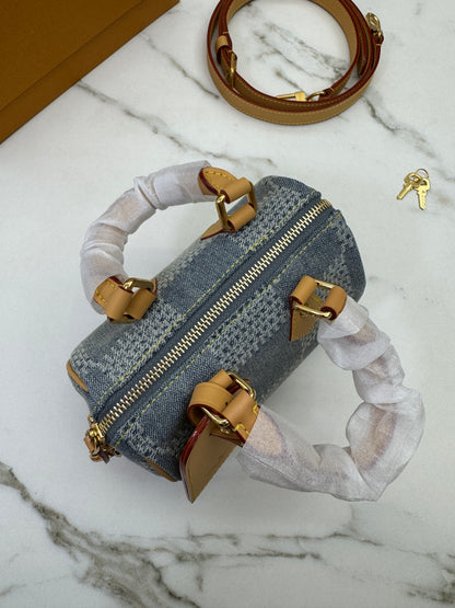 LV Nano Speedy 棋盤格牛仔