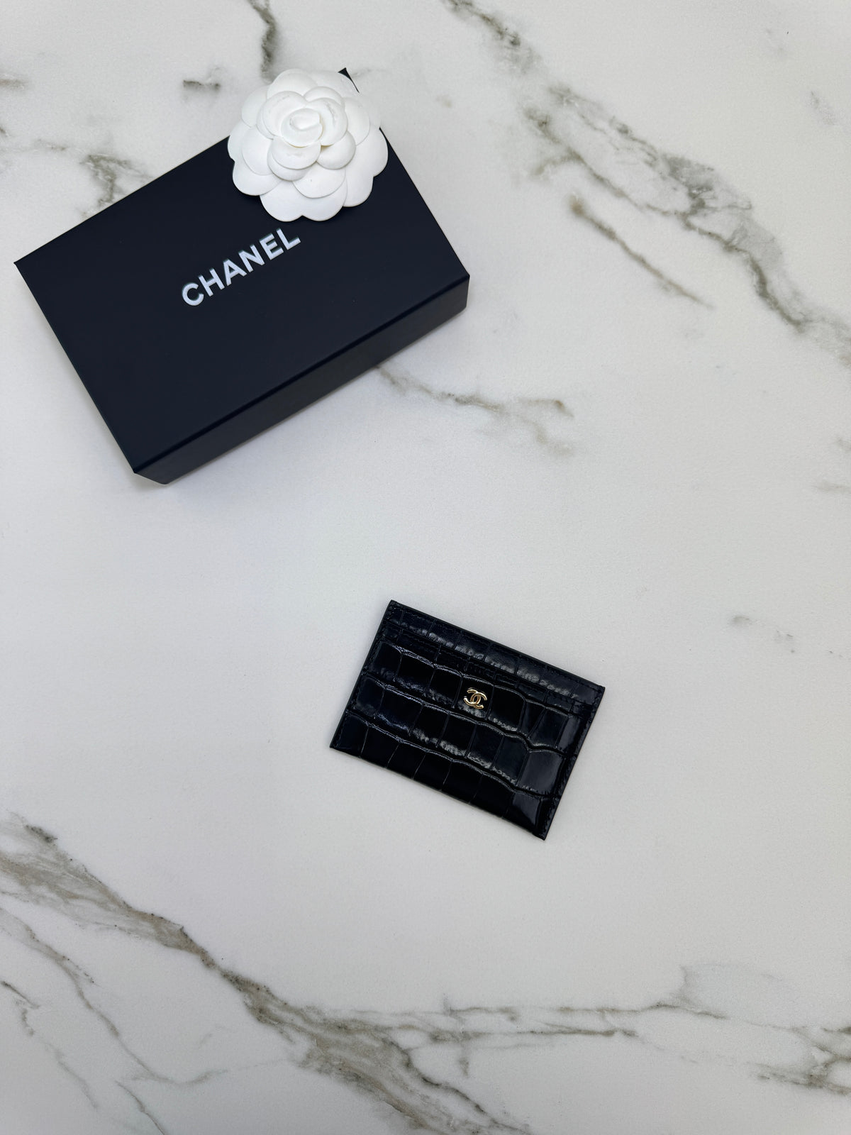 CHANEL 26A Crocodile Cardholder