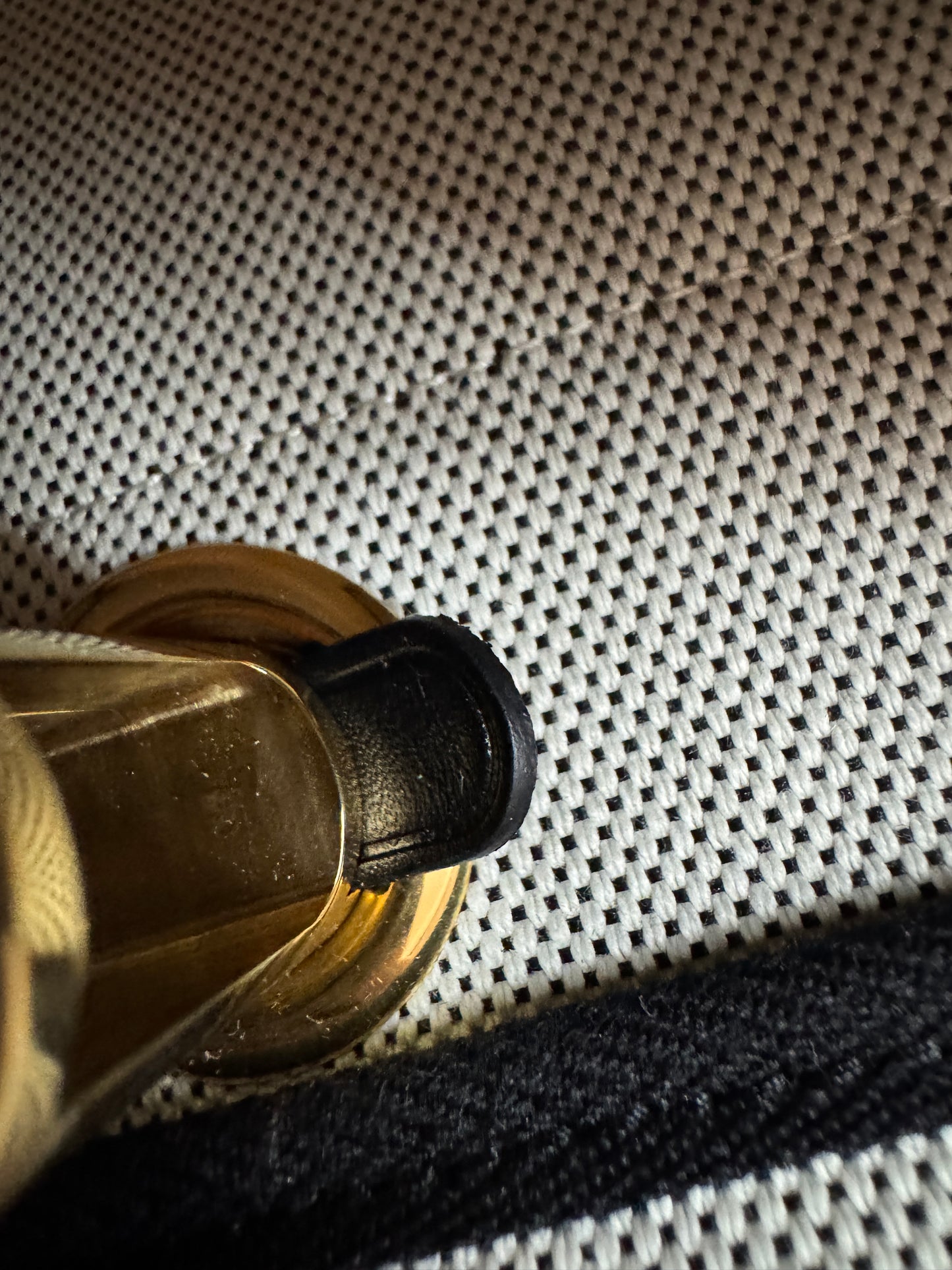 HERMES Mini Herbag 熊貓色 金扣 H Viking 帆布