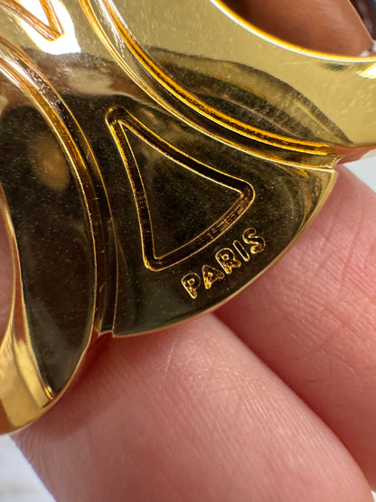 CELINE Triomphe 凱旋門皮帶1.8cm 金扣 棕色