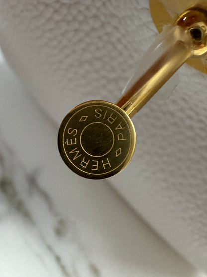 HERMES Mini Lindy II 純白色TC 金扣 GHW