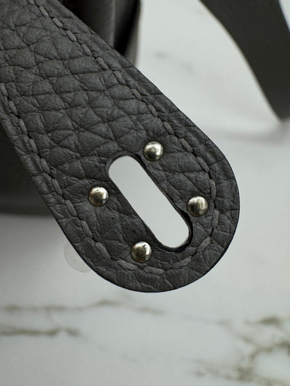 HERMES Mini Lindy 積雨雲灰銀扣 0L Gris Meyer PHW