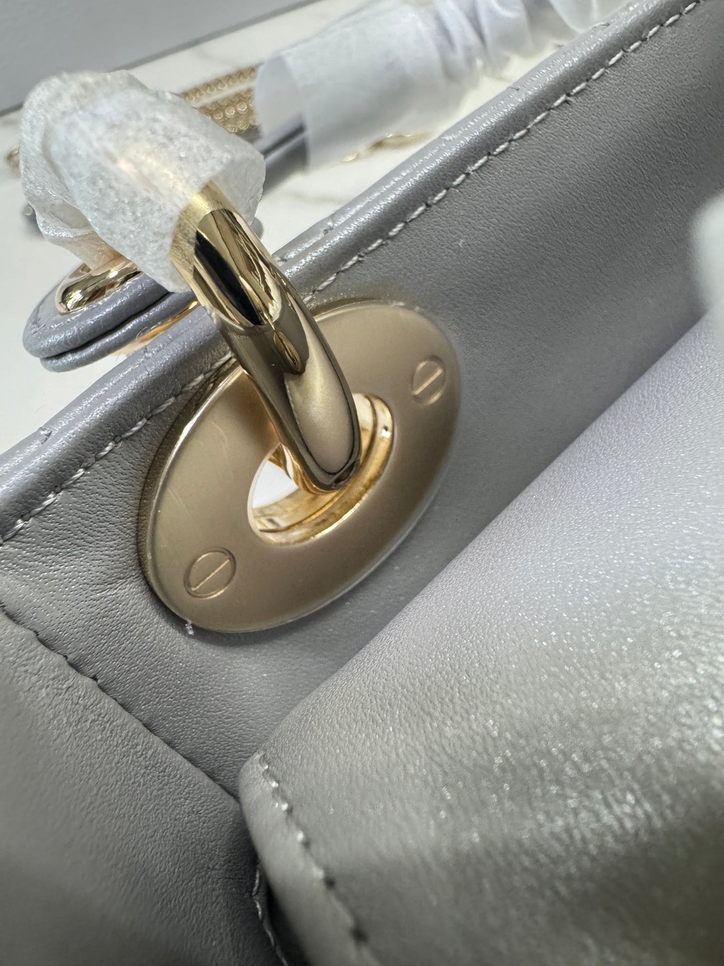 DIOR Lady Dior Mini 珠光灰