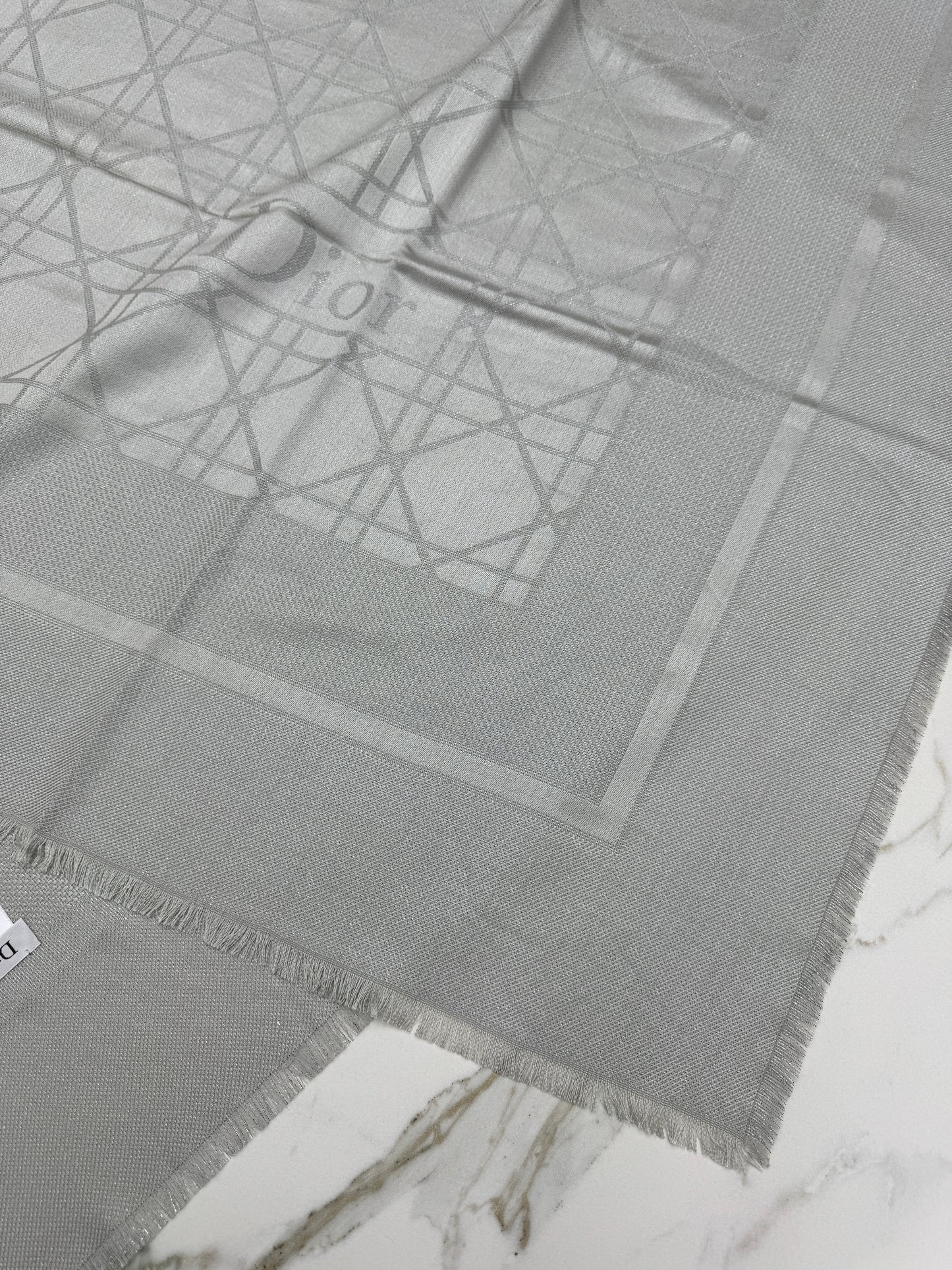DIOR Cannage 140cm Scarf 銀色