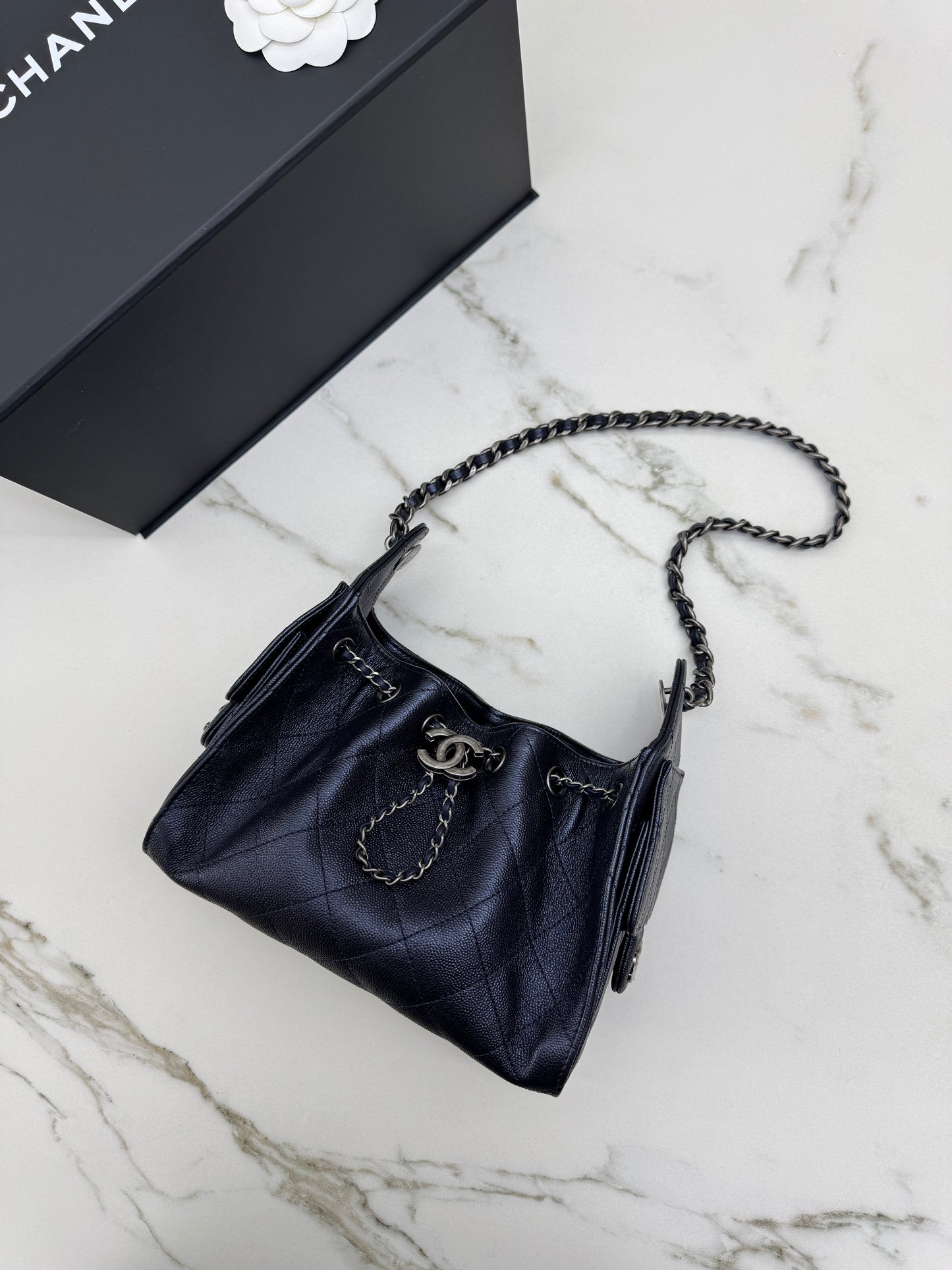 CHANEL Mini 25Bag 珠光深藍