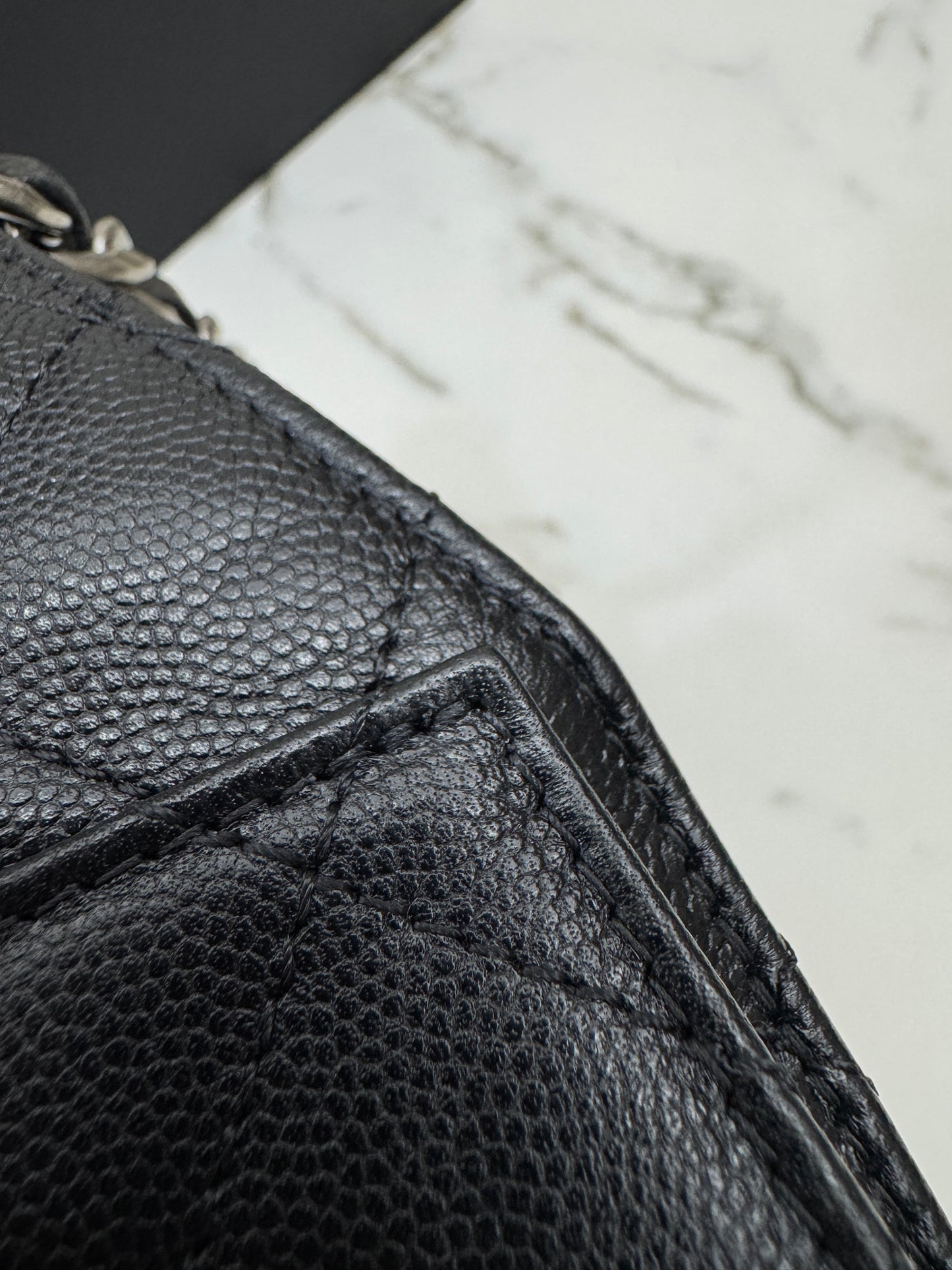 CHANEL 25Bag Small 黑銀小號 荔枝牛皮 Caviar Calfskin