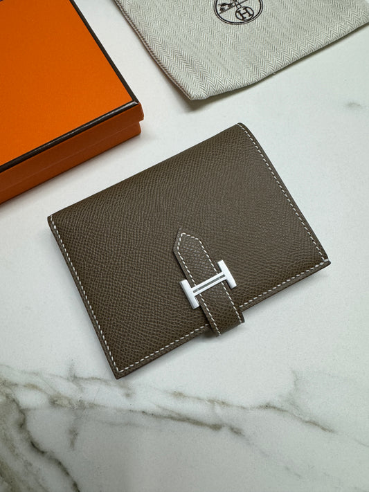 HERMES Bearn Wallet 大象灰 銀扣