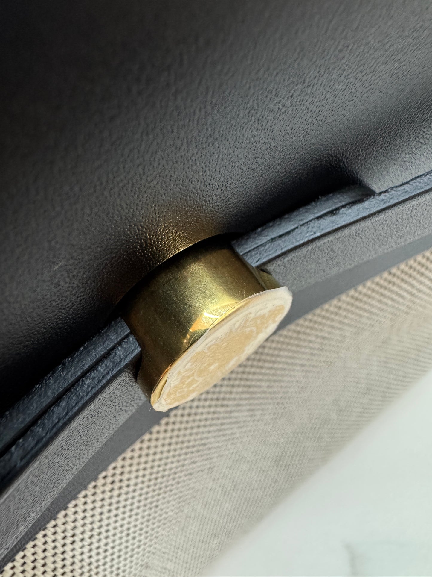 HERMES Mini Herbag 熊貓色 金扣 H Viking 帆布