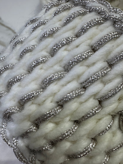 CHANEL 白銀色 厚底拖鞋