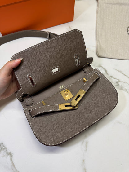 HERMES Jypsiere Mini 大象灰 金扣 evercolor 18 etoupe GHW