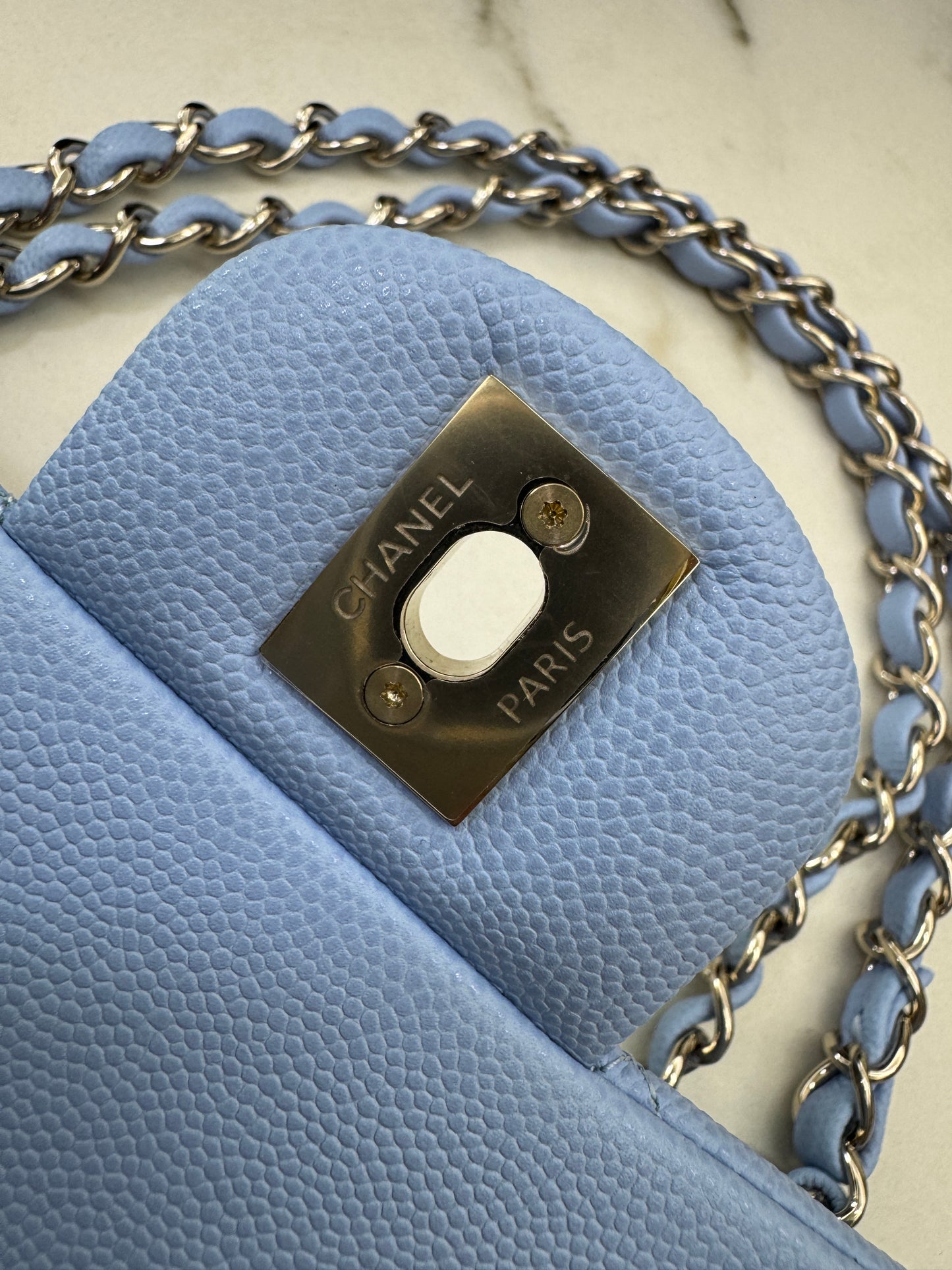 CHANEL CF23 Small 23P粉藍色