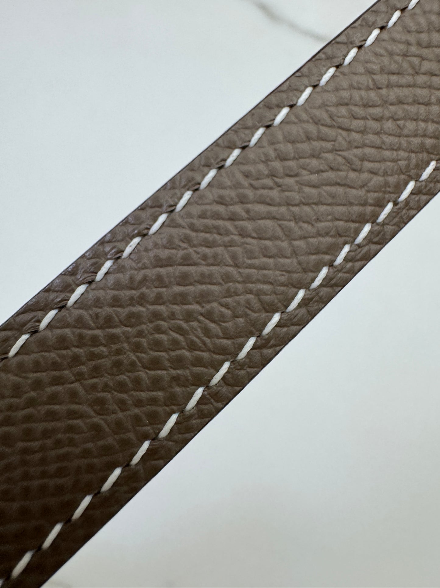 HERMES Kelly Belt 大象灰銀扣（手縫蠟線）