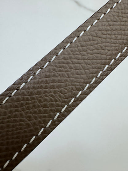 HERMES Kelly Belt 大象灰銀扣（手縫蠟線）
