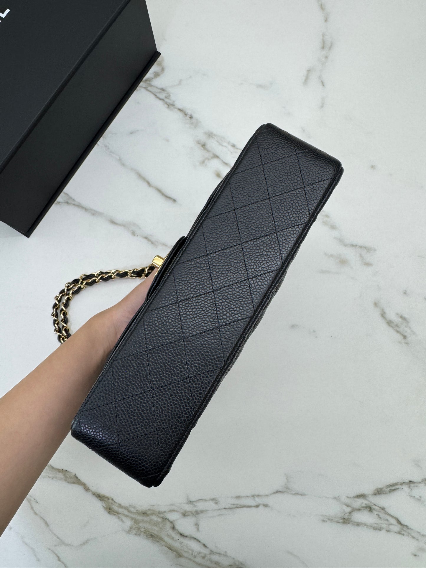 CHANEL CF25 Medium 黑金牛 Black Calfskin GHW